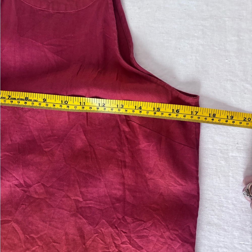 Women’s Sigrid Olsen 100% Linen Shift Dress Back Button Sleeveless Rust Small - Picture 6 of 10